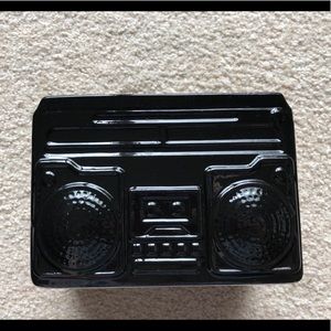 Target Bullseye Ceramic Retro Boom Box Radio Planter Decoration Black 5.5” X 4”